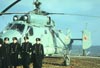 На вертолетной палубе Спасска в походе. Слева направо: А.Плицын, Д.Атрашкевич, я, Г.Подосенов